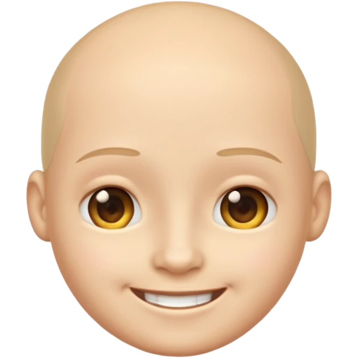 Smiling face but with no eyebrows emoji