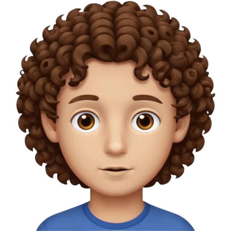 boy,  brown hair, curly hair, brown eyes,  skin, emoji