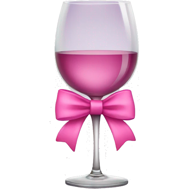 Wine glass with a pink bow emoji