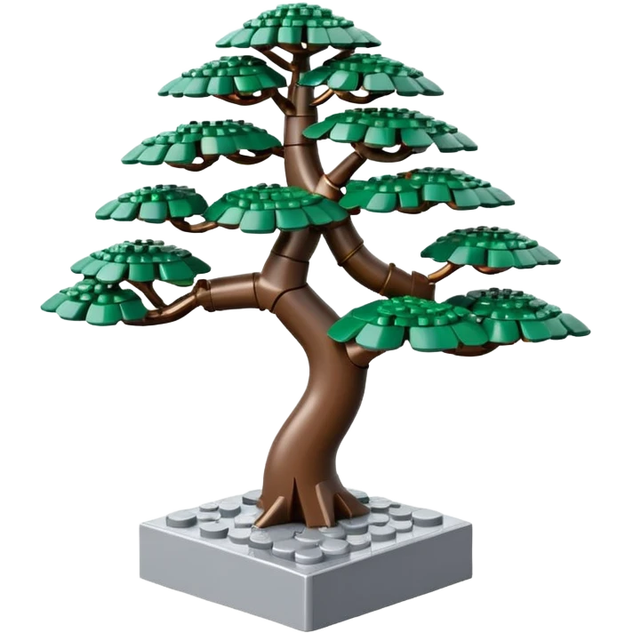 standing Lego slanted bonsai tree’s titanium rack  emoji