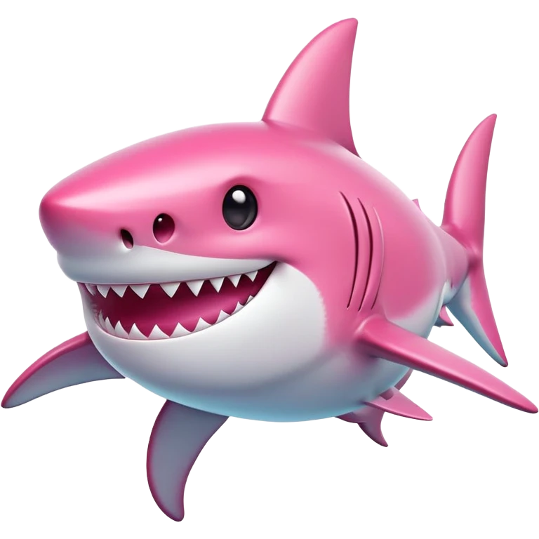 Pink emoji shark emoji