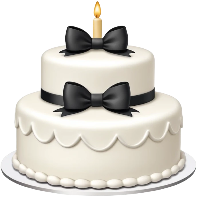 Elegant cake with thin black bows emoji