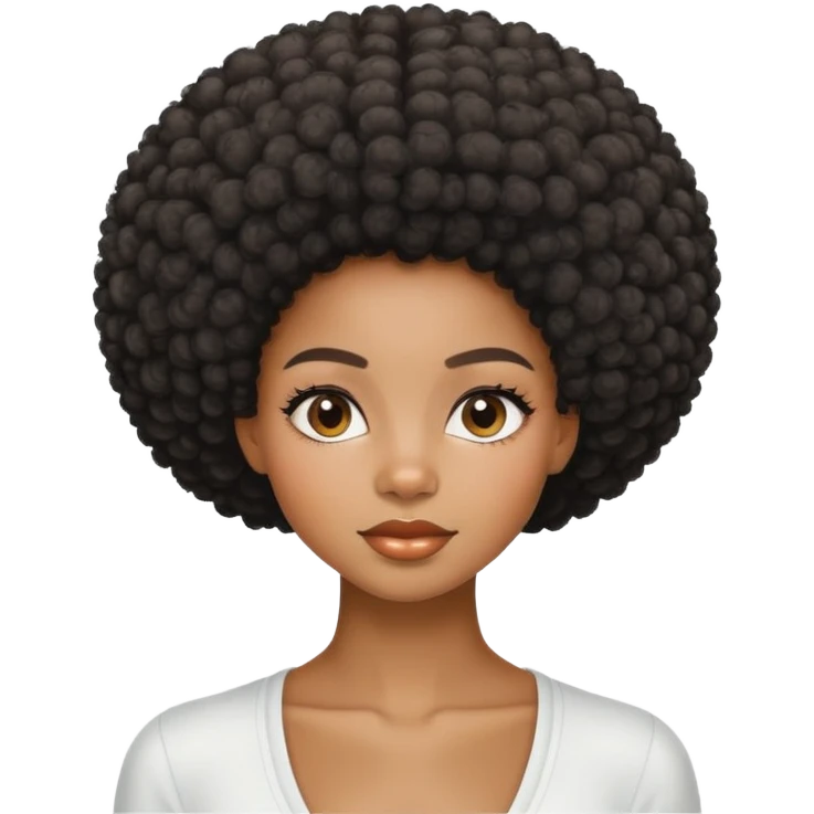 Black girl with beautiful afro Hair wake up on the morning emoji