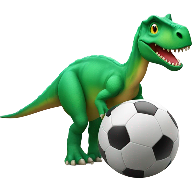 dinosaur with a soccer ball emoji