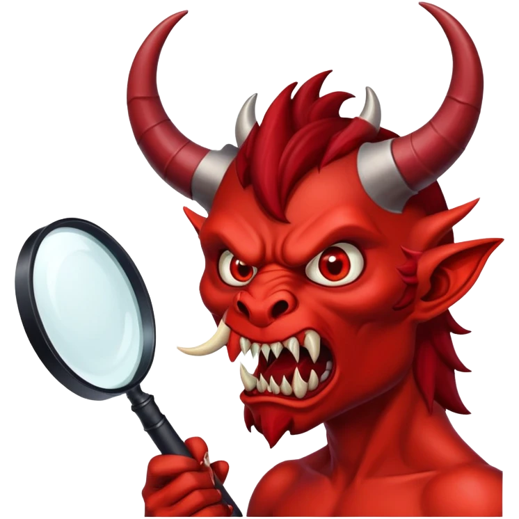demon under magnifying glass emoji