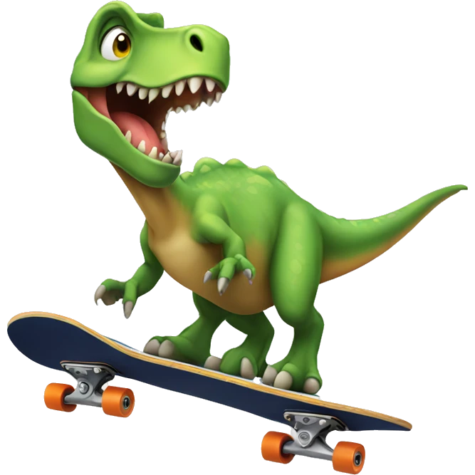 Dinosaur on a skateboard  emoji