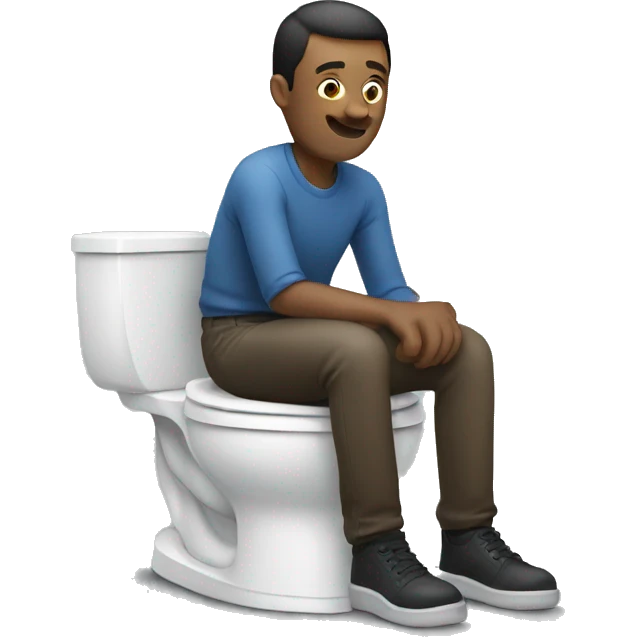 Man sitting on a toilet emoji