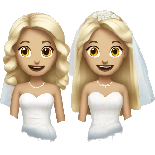 Two blonde brides emoji