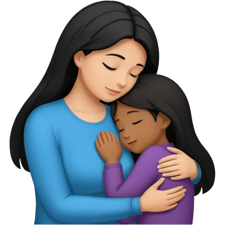 Silueta de Abrazo de apoyo de madre e hija emoji