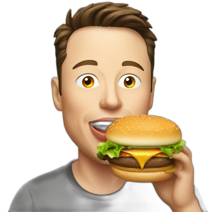 Elon Musk eating burger emoji