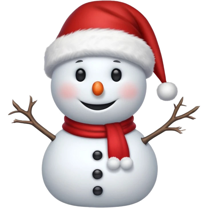snowman wearing red hat of santa claus emoji