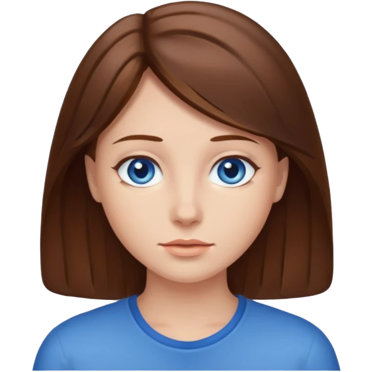 Коричневые волосы голубые глаза  emoji