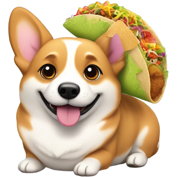 Fat corgi with taco emoji