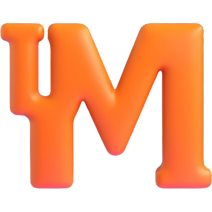 3D word UYI with glossy effect as single cohesive word emoji