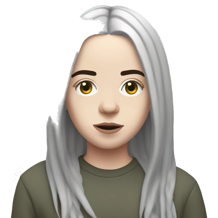 billie eilish with red roots emoji