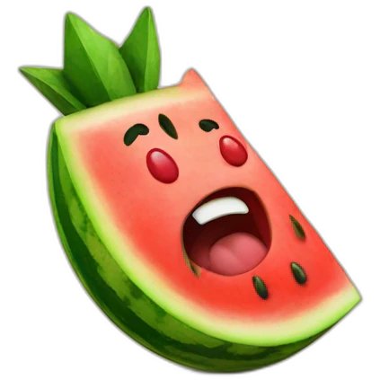 king watermelon with heart eyes emoji