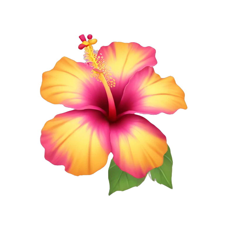 yellow and pink hibiscus flower emoji