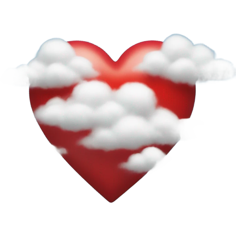 red heart in the clouds emoji