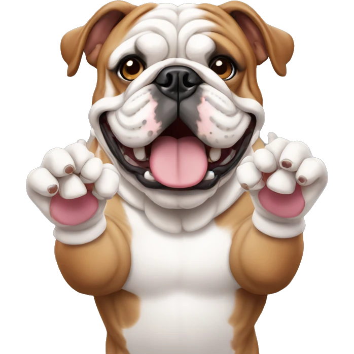 english bulldog supporting with paws up emoji