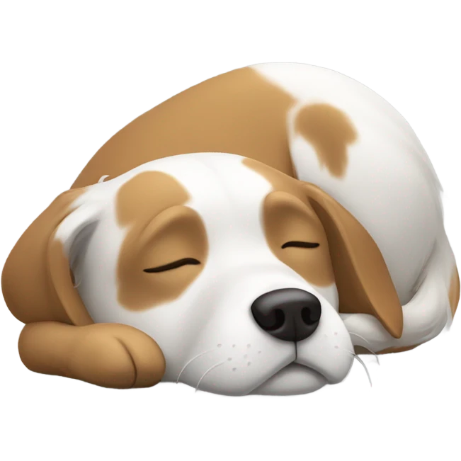 sleeping back and white dog emoji