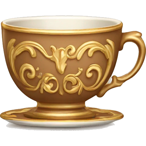 Light brown and gold vintage rococo coffee cup  emoji