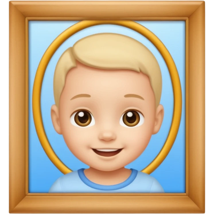 baby face inside a photo frame emoji