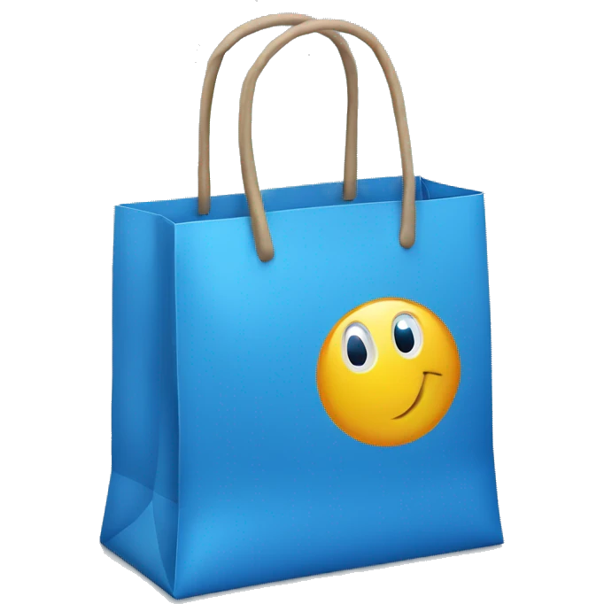 a blue shopping bag
 emoji