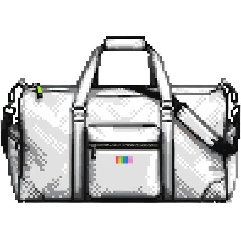 all white duffle bag with white strap emoji
