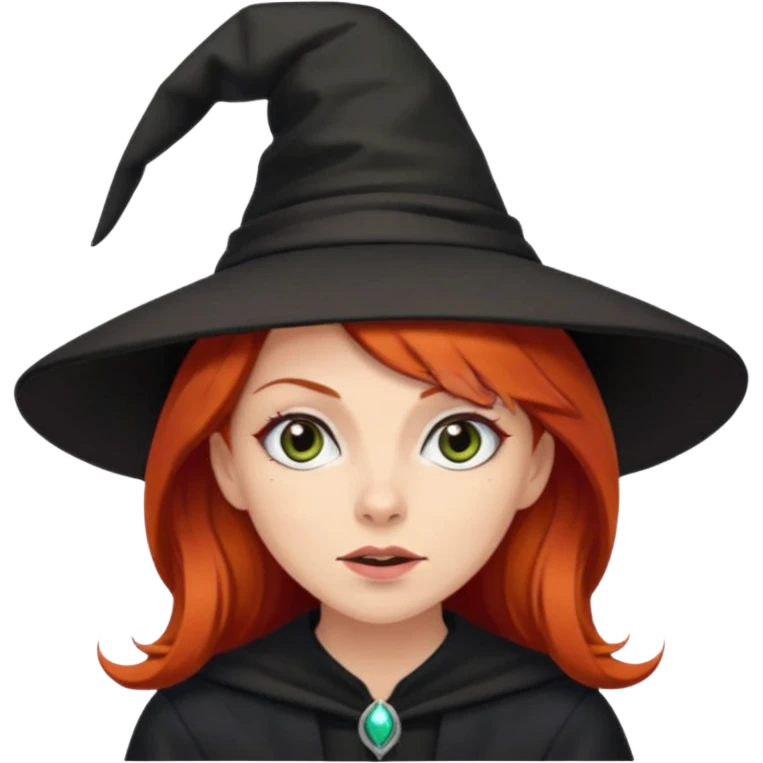 Red haired witch, sassy, rolling eyes upwards rude emoji