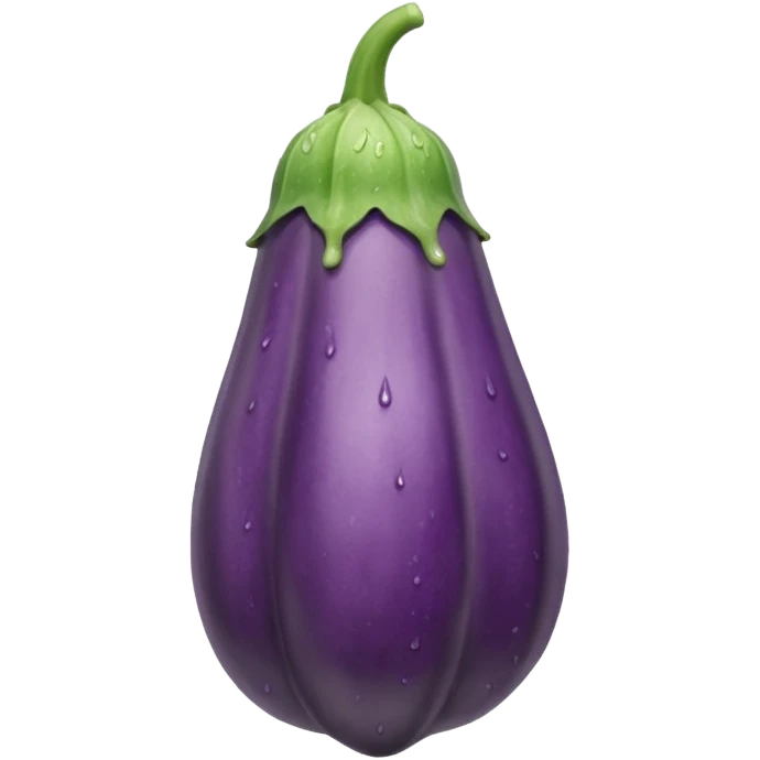 Detailed dripping veiny wet long cucumber shaped eggplant with ridges veins along body emoji