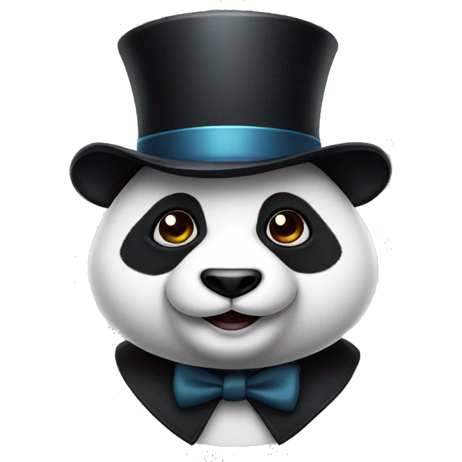 Panda with a top hat  emoji