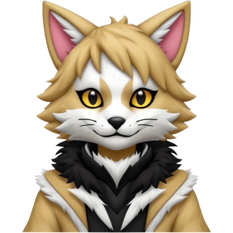Cool gothic cute Kemonomimi Nekomimi Japanese Anime Kemono Furry Style Protogen-Sergal-Fursuit-furry-fursona emoji