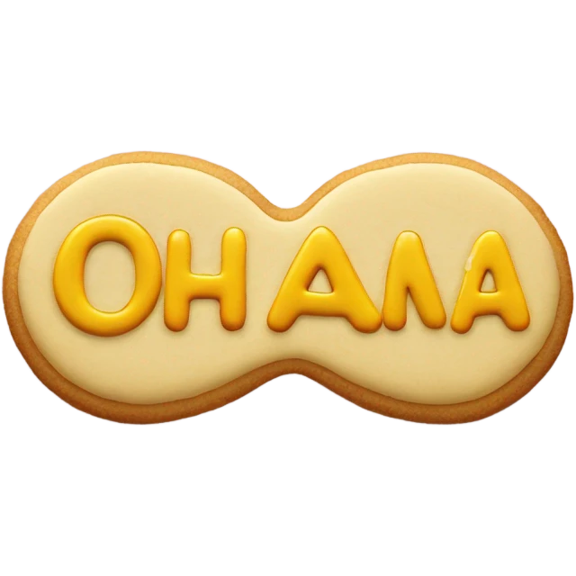 Yellow cookie heart with ohana emoji