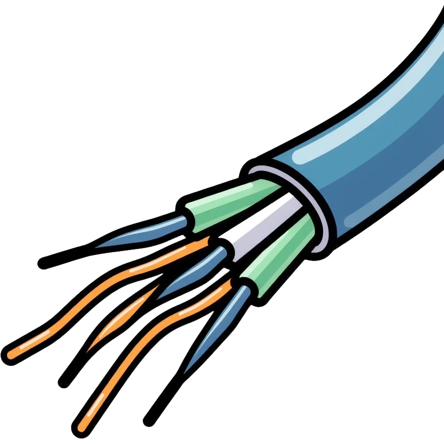 close-up of optical fiber cable filaments showing individual glass strands emoji
