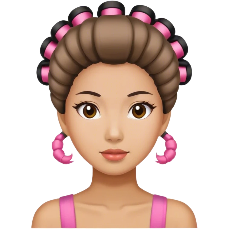asian girl with hair roller emoji
