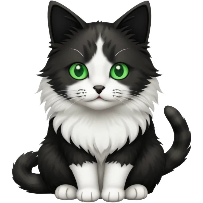 cat white and black  emoji