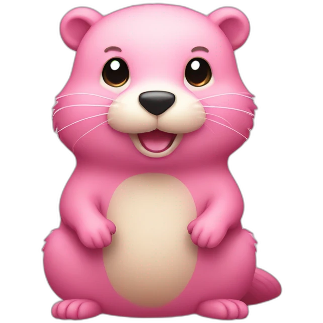 light-pink-fur-kawaii-beaver-with-big-tail emoji