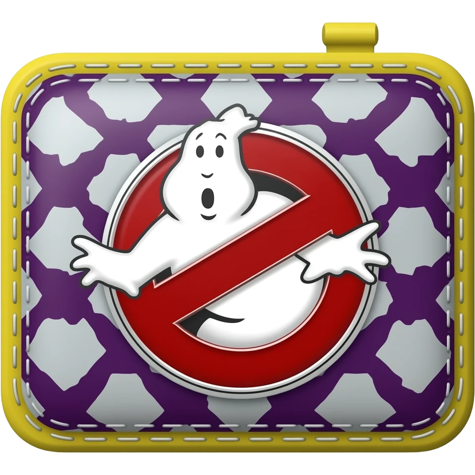 Ghostbusters Man's wallet in yellow and purple emoji