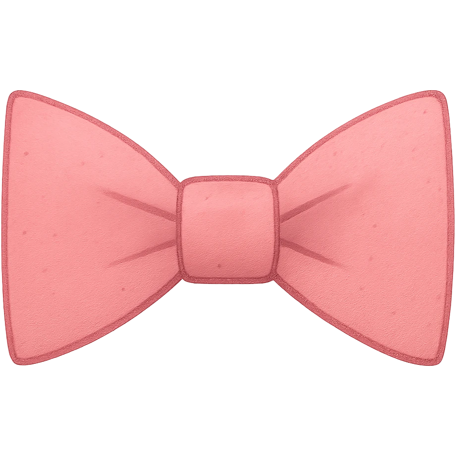pink bowtie, digital illustration emoji