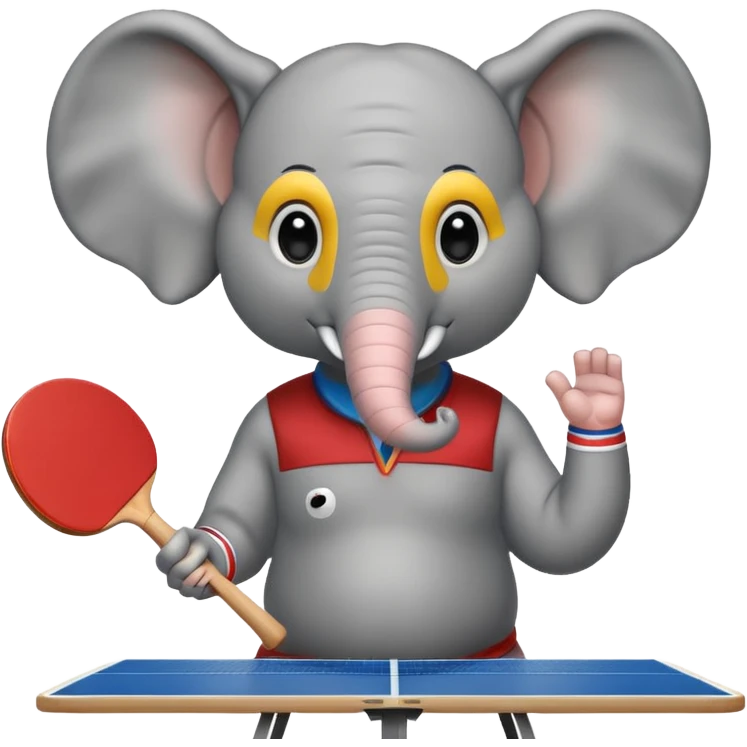 elephant playing ping pong emoji