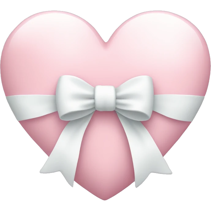 Pastel pink heart with white bow emoji