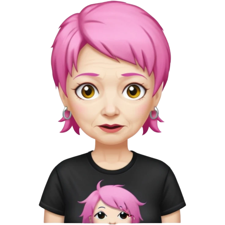 pink haired metalhead grandma emoji
