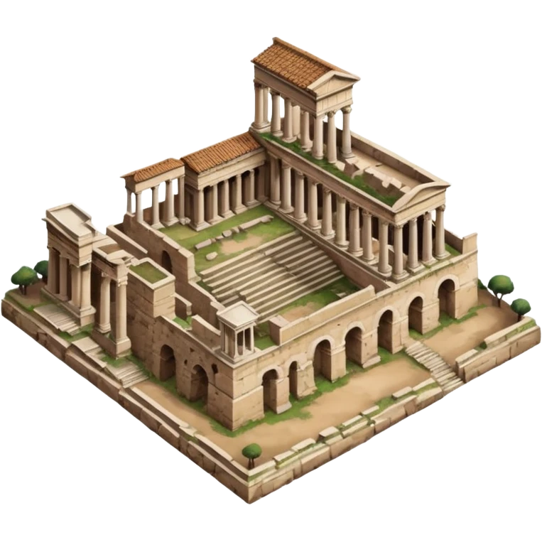 ancientr roman ruin rome 
no frame, no squared style, no square above
aereal view from up emoji