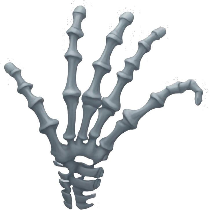 The skeleton's hand is waving emoji