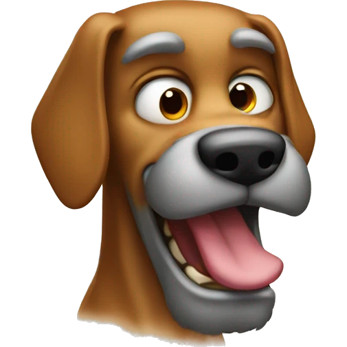 Angry long dog with tale beard emoji