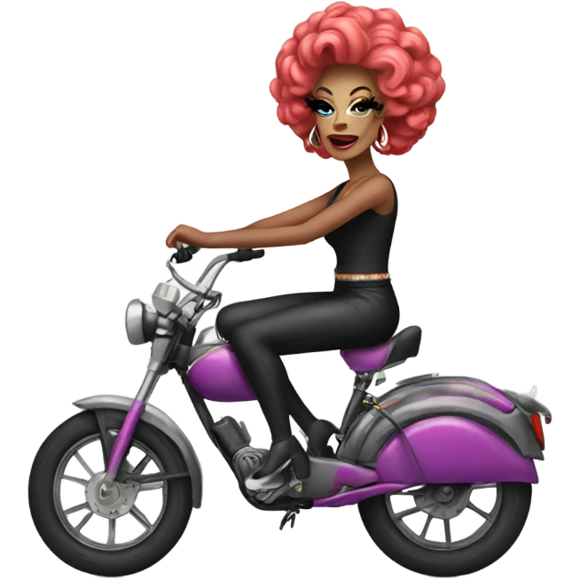 Drag queen on a bike emoji