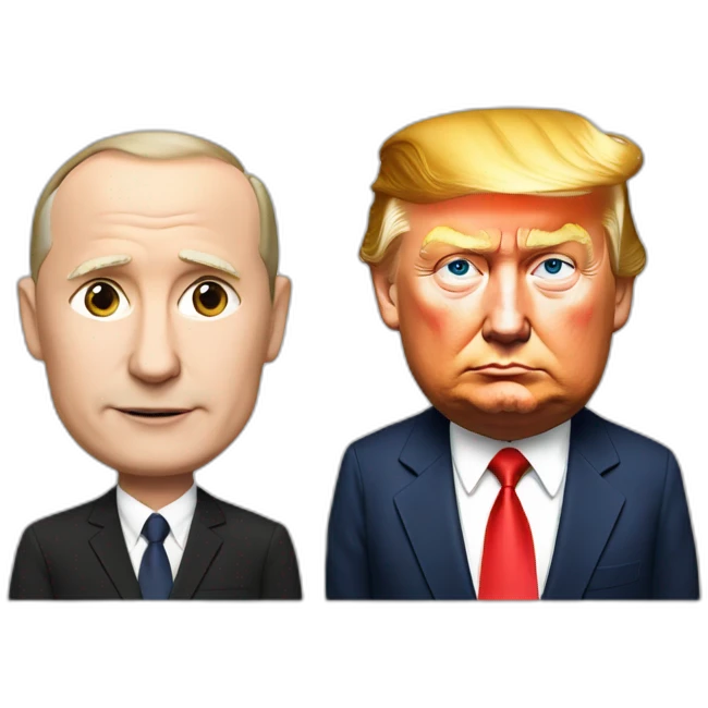 Donald Trump with Putin ans Modi emoji