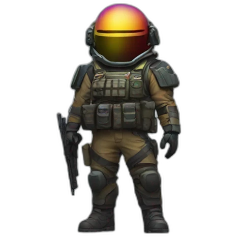 Helldivers 2 soldier in rainbow color emoji