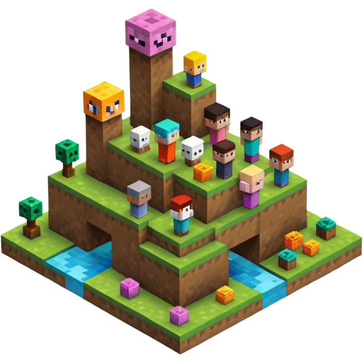 minecraft charectors building together a foundation emoji
