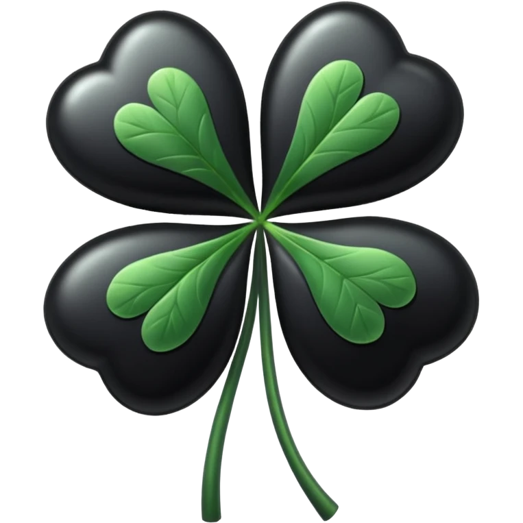 Black four leaf clover emoji